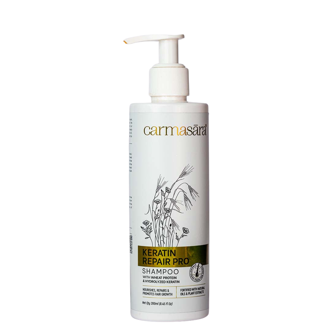CARMASARA - Keratin Repair Shampoo - 200 ML | Nourish, Repair & Promotes Hair Growth | Natural Oil & Plant Extracts | Anti-Dandruff | All Hair Type | Sulphate & Paraben Free
