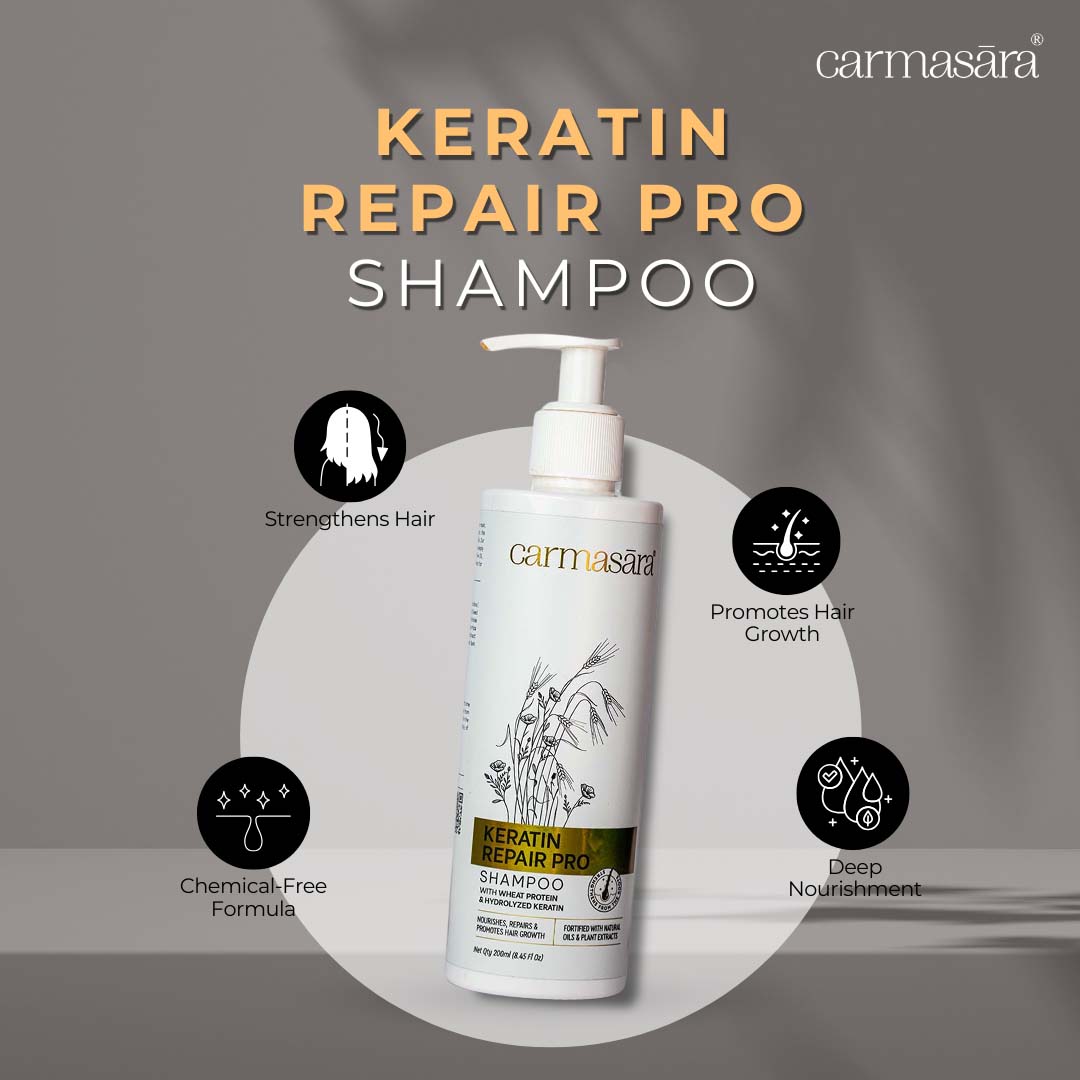 CARMASARA - Keratin Repair Shampoo - 200 ML | Pack of 2