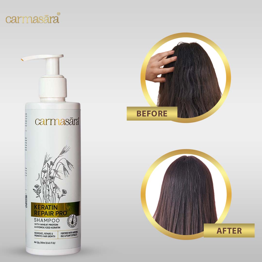 CARMASARA - Keratin Repair Shampoo - 200 ML | Pack of 2