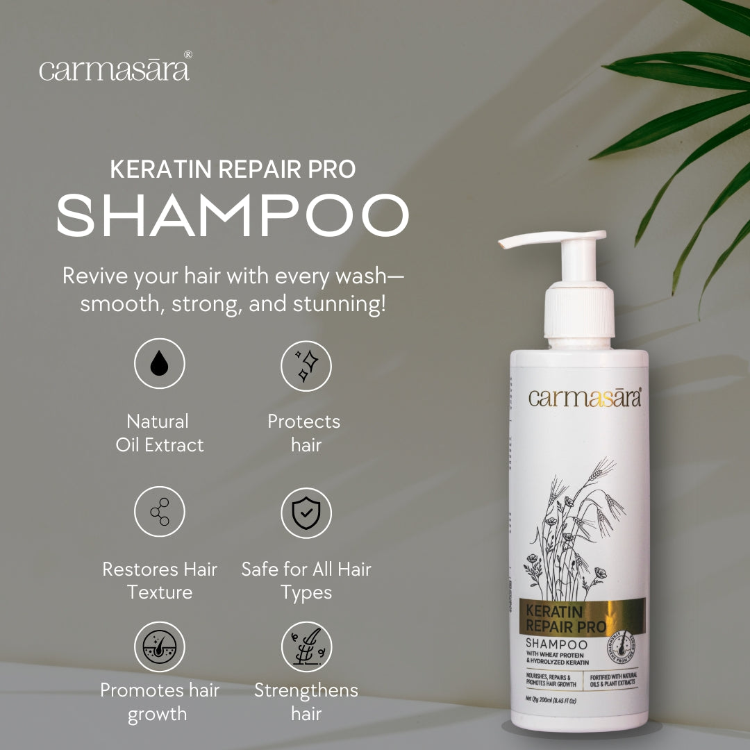 CARMASARA - Keratin Repair Shampoo - 200 ML | Pack of 2